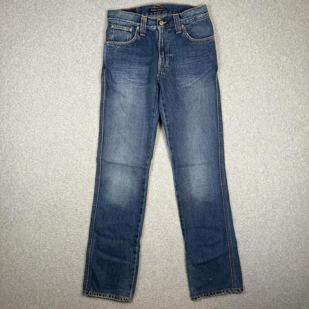Nudie Jeans Company Men's Size 29x34 Medium Wash Slim Jim Jeans Organic Cotton